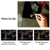 Scratch Art Paper, Rainbow Night View Scratchboard for Adults & Kids, Mini Envelope Postcard Art & Crafts Set: 8 Sheets Scratch Cards & Scratch Drawing Pen, Brush 7.9"x5.5" (Artistic Girl & Animal)