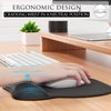 MROCO Ergonomic Mouse Pad with Gel Wrist Support, Comfortable Mousepad with Smooth Wrist Rest Surface and Non-Slip PU Base for Pain Relief, Computer, Laptop, Office & Home, 9.4 x 8.1 in, Black