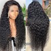 Water Wave Lace Front Wigs Human Hair Wigs for Women HD 13x4 Glueless Lace Frontal Wigs Human Hair Pre Plucked with Baby Hair Wet and Wavy Wigs Human Hair 150% Density Natural Color (24 Inch)