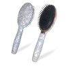 Bling Rhinestone Hair Brush Removing Tangles, Knots, Hair Massaging For Women,Girl Wet and Dry Hair (white)