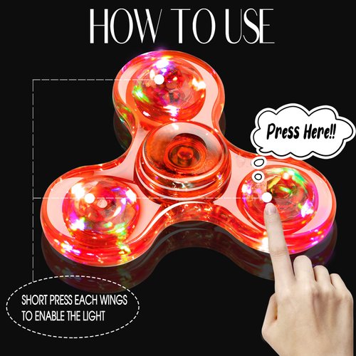FIGROL 5 Pack Fidget Spinners｜LED Light Up Fidget Spinners for Children｜Easter Gifts Easter Basket Stuffers Party Favors｜Goodie Bag Stuffers Birthday Gifts Classroom Prizes