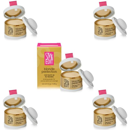 Style Edit Root Touch Up Powder (5 Pack) to Cover Up Dark Roots and Grays Between Salon Visits, Water Resistant, Non-Sticky, Compact And Mess-Free, Light Blonde Hair Color (Total of 5)