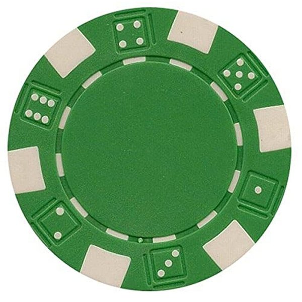 DA VINCI 50 Clay Composite Dice Striped 11.5 gram Poker Chips, Green