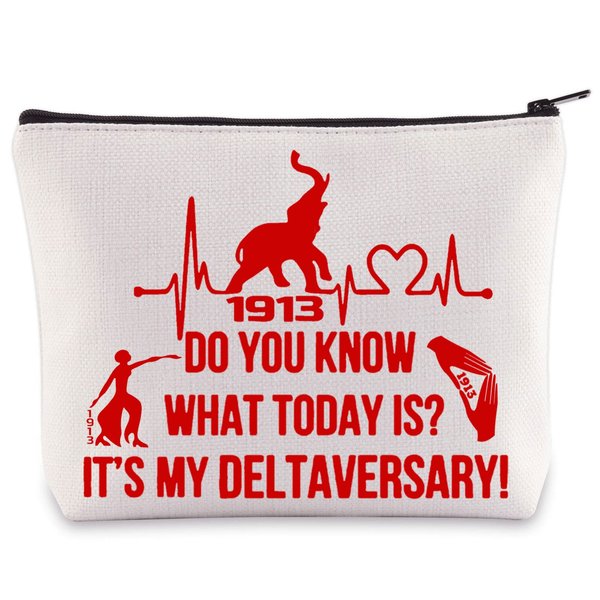 WZMPA Sorority DST Paraphernalia It's My Deltaversary Sorority Make up Bag Greek Sorority Gift Sigma Theta Paraphernalia (Deltaversary)