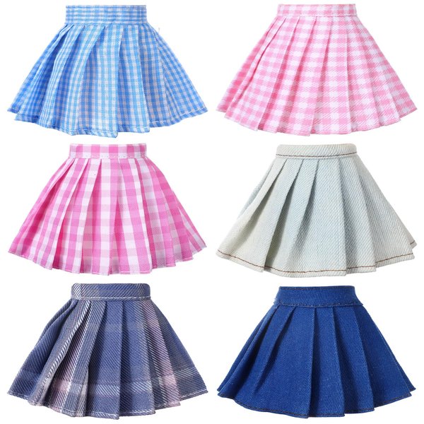 Bencailor 6 Pcs Doll Clothes for 11.8 Inch Doll, Doll Outfit Doll Accessories Doll Skirt Doll Dress Summer Doll Clothing Girl Birthday Gift(Bright Style)