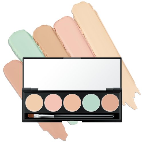 FALOCUTUS 5 In 1 Multi-Use Correcting Concealer Palette,Waterproof Long Lasting Contour Palette,Professional Creamy Concealer Kit for Women,Easy to Create Full Coverage and Natural Finish.#5