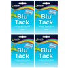 Adhesive BLU TACK Original Bostik Reusable Sticky Blue Home School Office Walls Hacks NO Marks Safe Craft Art Clean Handy, Alternative to Pins & Tape, DIY Strong Hold Stretching (4 x Packs BLU TACK)