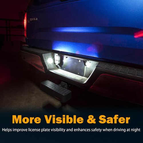 LED License Plate Light Compatible with 2015 2016 2017 2018 2019 2020 F150 Accessories License Plate Lights Assembly Tag Lamp Smoke Lens 6000K White