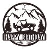 Off-road Vehicle Happy Birthday Cake Topper for Boys Men' Birthday Party Supplies, SUV Jeep Drivers Adventure Themed Cake Topper, Black Glitter