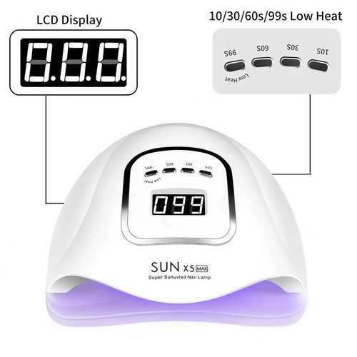 UV LED Nail Lamp 150W, Professional Nail Dryer Gel Polish Light, UV Nail Light with 4 Timer Setting, Nail Polish Curing Gel LED Dryer, Professional Nail Art Tools with Automatic Sensor