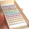 FQNing Glitter Lash Extensions Laser 12 Colored Mix Spike Eyelash Extension Professional Supplies 15mm 0.20 D (Mix-12 Colors)