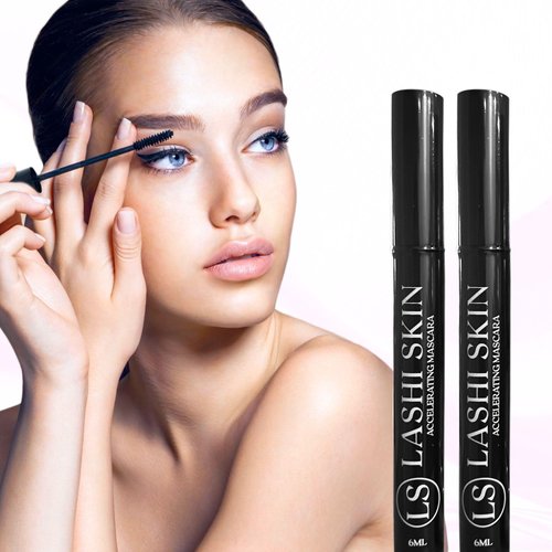 LASHISKIN’S Black Mascara Infused with Lash Growth Serum I Long Lasting, Waterproof, Vegan, and Cruelty-Free Formula I Infused with Natural Ingredients I Ideal for Sensitive Eyes - 6ML