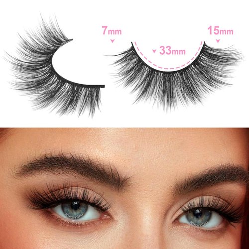 20 Pairs Lashes Wispy Faux Mink Lashes Fluffy 15mm Cat Eye False Eyelashes Natural Look 3D Volume C Curl Strip Lashes Pack by Kiromiro