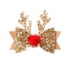 Vpsdkag 4 Pcs Christmas Hair Clips Glitter Antler Bow Hair Clips Christmas Bow Christmas Headwear for Girls