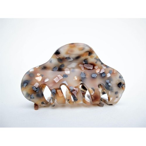 Generic Medium copper brown beige gray marbled hair claw clip