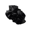 2 Pcs Satin Scrunchies Jumbo Size Pleated Hair Bands Hair Tie Ponytail Holder Hair Accessories for Women and Girls, Black