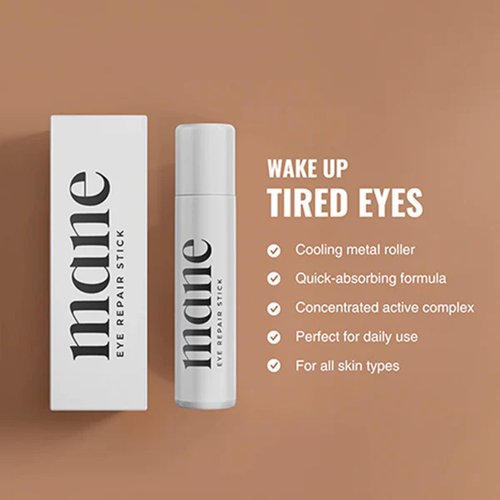 Superior Mane Eye Repair Stick for Men | UnderEye Serum Roller for Dark Circles w/Caffeine, Vitamin B3 Peptides & Ceramides | Reduces Puffiness Dark Circles | Anti-Aging Eye Stick for Bags under Eyes