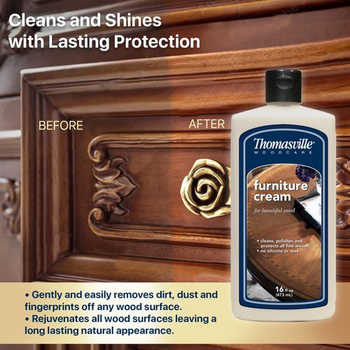 Thomasville Furniture Cream - Multisurface Wood Cleaner And Polish Furniture Quick Shine Restorer Kitchen Cabinets Surface House Cleaning Supplies