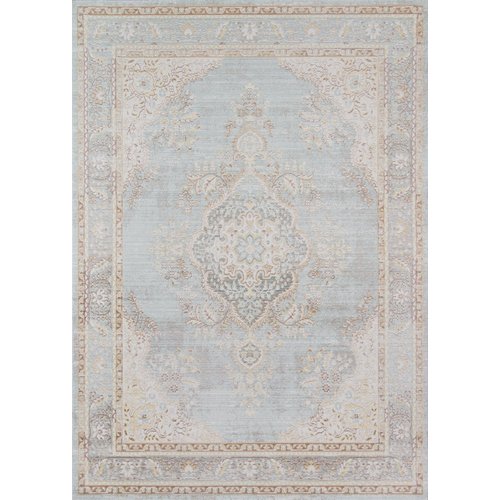 Momeni Rugs Isabella Traditional Medallion Flat Weave Area Rug, 2' X 3', Blue