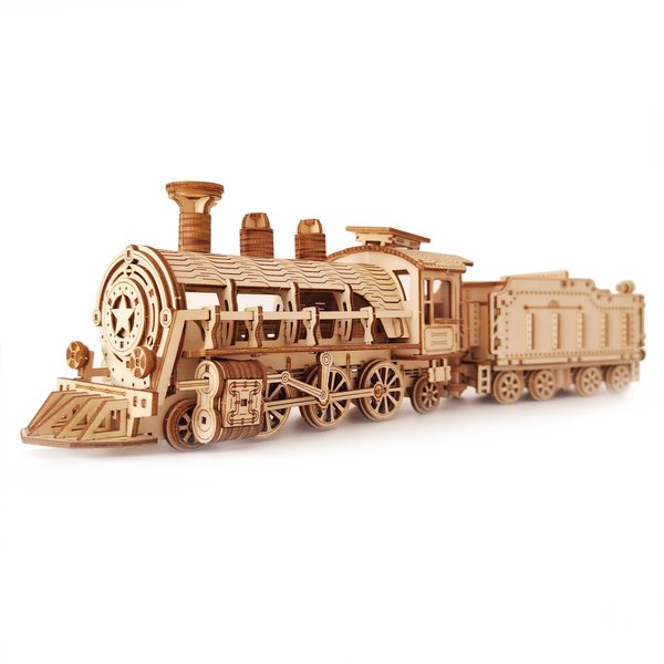 Suerte 3D Wooden Train Puzzles for Adult Vehicle Building Kits Model to Build DIY Assembly Mechanical Puzzles Wood Train Building Set Gift for Men Teens Boy