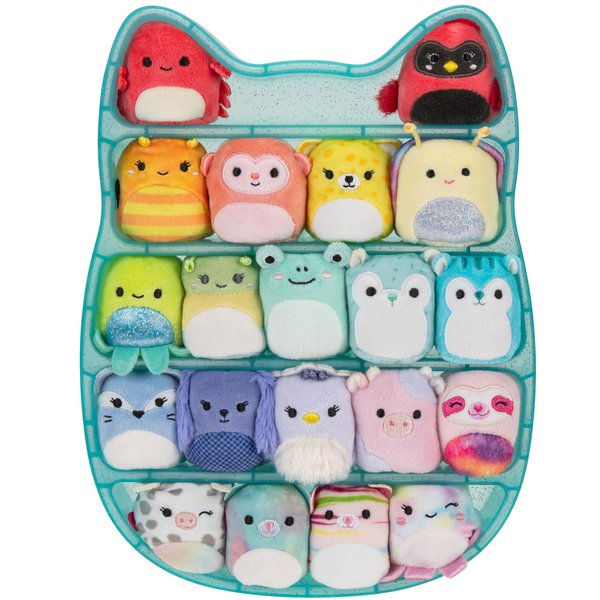 Squishville by Original Squishmallows Play and Display Storage - Twenty 2-inch Plush Included with 4 Exclusives - Hang or Stand Display Case