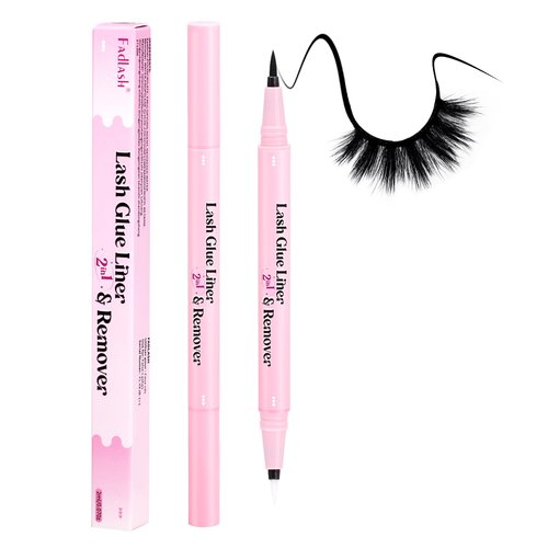 FADLASH 3-in-1 Lash Glue Liner and Remover Eyeliner Lash-Enhancing Eyelash Adhesive Eyeliner Waterproof Makeup Eyeliner Instead of Lash Glue Easy Touch-Up