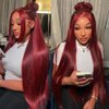 Amadaier Red Lace Front Wigs Human Hair 13x4 Straight Red Wig Human Hair 180% Density Red Frontal Wigs Human Hair Hd Lace With Baby Hair Virgin Human Hair Wig Pre Plucked (26Inch, 13x4 red wig)