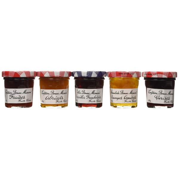 Bonne Maman Assorted Mini Jams - Strawberry, Apricot, Raspberry, Orange Marmalade, Cherry - 8.82 ounces total