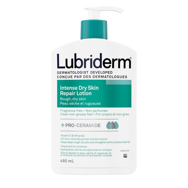 Lubriderm Intense Dry Skin Repair Lotion for Relief of Rough, Dry Skin, Fast Absorbing, 16 fl. oz