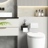ASTOFLI Rustproof Matte Black Wall Mount Toilet Paper Holder with Shelf - Self Adhesive for Bathroom