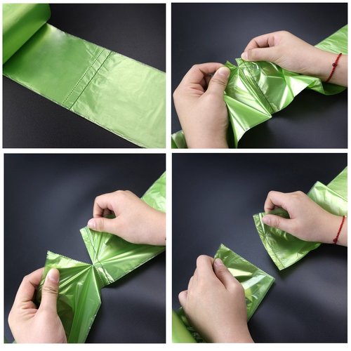 Kekow 3 Gallon Small Garbage Bags, Green, 125 Counts