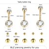 BLZ 90PCS Mixed-pack Piercing Kit Stainless Steel 14G 16G 18G 20G Piercing Needle with Nose Septum Lip Tongue Tragus Cartilage Daith Eyebrow Belly Button Rings Retainer Piercing Jewelry gold