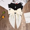 2Pcs Hair Bows for Women Hair Clip Silky Satin Hair Bows Black Beige Hair Ribbon Barrettes for Girls Alligator Hair Clips Hair Accessories