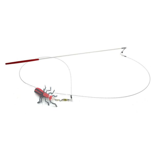 Kat Fly Cat Toy Teaser Wand - Red Beetle Cat Wand Teaser