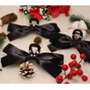 3Pcs Bow Claw Clip Black Hair Bow Hair Clips for Thick Thin Hair, Ribbon Bow Clips for Women Girls, Big Bows Hair Claws Non Slip Hair Styling Accessories Gifts