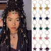 NAISKA 15 Pieces Gold Star Hair Accessories Braid Clips Colorful Stars Planet LoC Hair Jewelry Rings Starry Sky Pendant Charms Dreadlock Accessories Hair Jewelry for Women and Girls