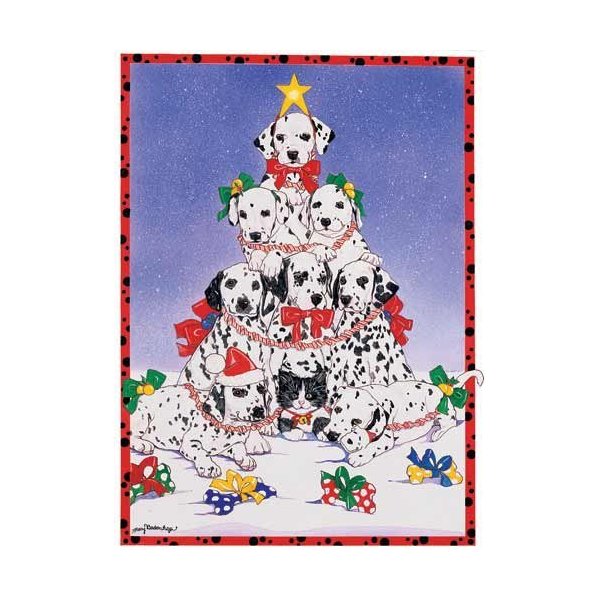 Pipsqueak Dalmatian Christmas Cards : 10 Holiday Cards with Red Envelopes - ADORABLE!