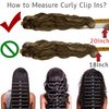 Caliee 14Inch Natural Curly Clip in Human Hair Extension Natural Wave Curly Clip in Hair Extensions Piano Chocolate Brown Mixed with Strawberry Blonde Color Remy Human Hair Clip ins NW#P4/27 120G