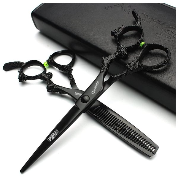 SHARONDS 6/7 inch Professional Hairdressing Scissors Salon Hairdresser Hair Trim and Cut thinning 440c high Hardness Scissors (6-inch 2pc)