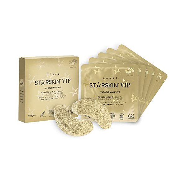 The Gold Mask Eye - Luxury Gold Foil-Topped Cellulose Eye Mask - Serum Concentrated with 83% Rose of Jericho - Smooths Puffy Eyes and Wrinkles