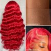 Red Lace Front Wigs Human Hair 200% Density Red Wig Human Hair 16A 13x4 Body Wave Red Human Hair Lace Front Wigs Pre Plucked Glueless Red HD Lace Front Wigs Human Hair Red Human Hair Wig 26 Inch