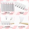 NATUHANA Premade Fan Eyelash Extension 4D Short Stem 0.07mm D Curl 8-14mm Mixed Tray Russian Volume Lash Pre made Fan False Lashes Short Root Lash Supplies Lash Extensions (8-14 MIX, 4D black;0.07 D)