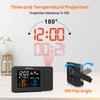 SMARTRO SC91 Projection Alarm Clock for Bedrooms with Weather Station, Wireless Indoor Outdoor Thermometer, Temperature Humidity Monitor Gauge Hygrometer