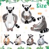 RoundFunny 5 Pcs Lemur Stuffed Animal Set Mommy Lemur Plush with 4 Cute Babies in Her Tummy Soft Cuddly Lemur Plushie Lemur Plush Toys for Boys Girls Birthday Gifts Baby Shower Woodland Party Decor