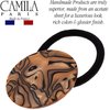 Camila Paris CP2965 French Hair Ponytail Holders Ties, Round, Handmade, Rose, Strong Hold Grip Elastic Band Hair Clips for Women, No Slip and Durable Styling Girls Hair Accessories, Made in France