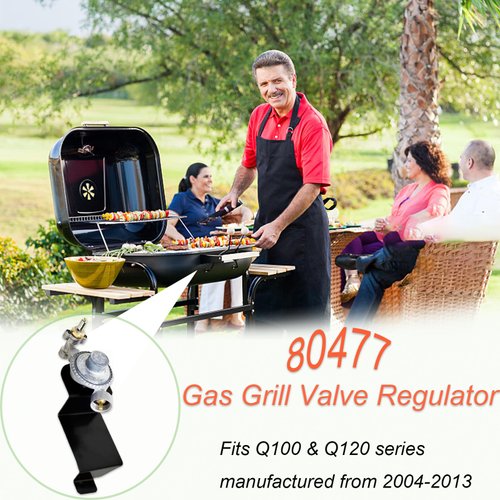 80477 Gas Grill Valve Regulator Compatible with Weber Q100/Q120 Series 516002, 516501, 386001, 386002 Gas Grill, Replacement Valve Regulator Assembly for Weber Grills 1-Year Warranty