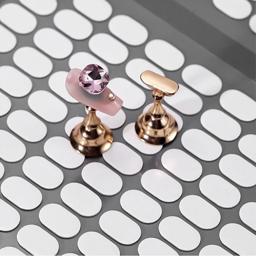 600 Pcs False Tip double sided Adhesive tapes, Pre-cut (13×8mm) Nail Display Strips for Nail Art Display Stand Practice Nail Holder and Nail Color Chart Display Book