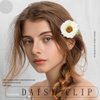 Daisy Hair Clips Hawaiian Flower Hair Clip Boho Sunflower Hair Barrettes Floral Hair Pins Small Alligator Hair Accessories for Costume Beach Party 8PCS(White-a)