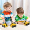ArtCreativity 3.5 Inch Pull Back Construction Vehicle Toys for Kids - Set of 3 - Includes Mini Dump Truck, Tow Truck, and Concrete Mixer - Best Gift, Party Favors for Boys & Girls - Yellow and Grey