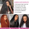 Deep Wave Bundles Human Hair 22 24 26 Inch 12A Brazilian 100% Unprocessed Virgin Human Hair Bundles Wet and Wavy Human Hair Weave Bundles 3 Bundles Natural Black Color Human Hair Extensions